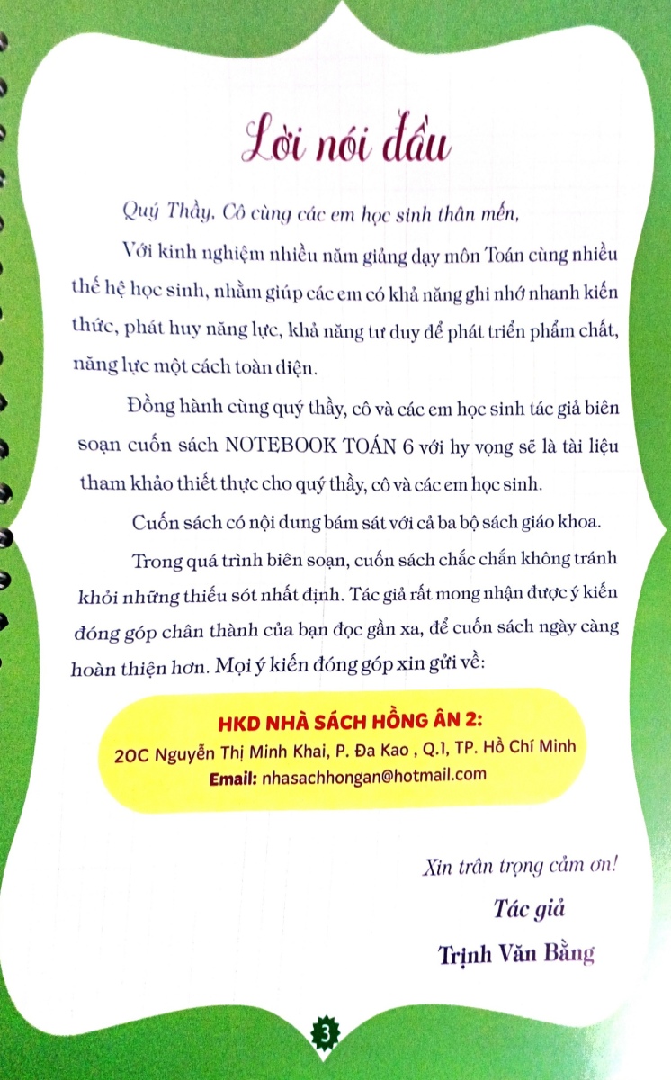 NOTEBOOK TOÁN LỚP 6 (Dùng chung cho các bộ SGK hiện hành)